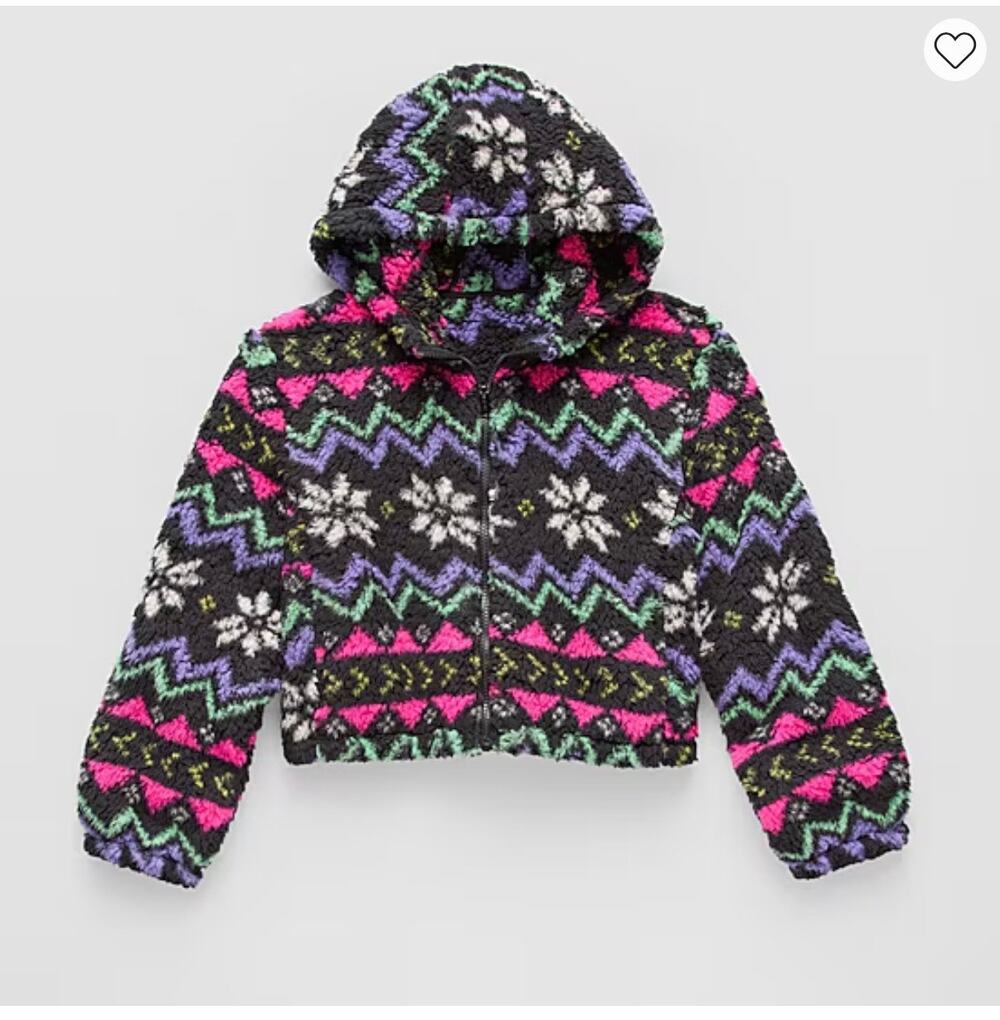 NEW! Xersion Little & Big Kid Girls Hooded Midweight Jacket Size L 14